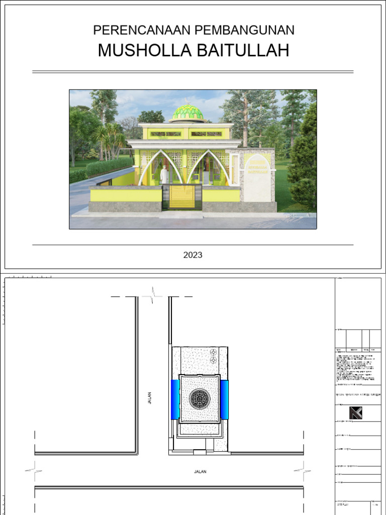 Rencana Pembangunan Musholla 2023 | PDF
