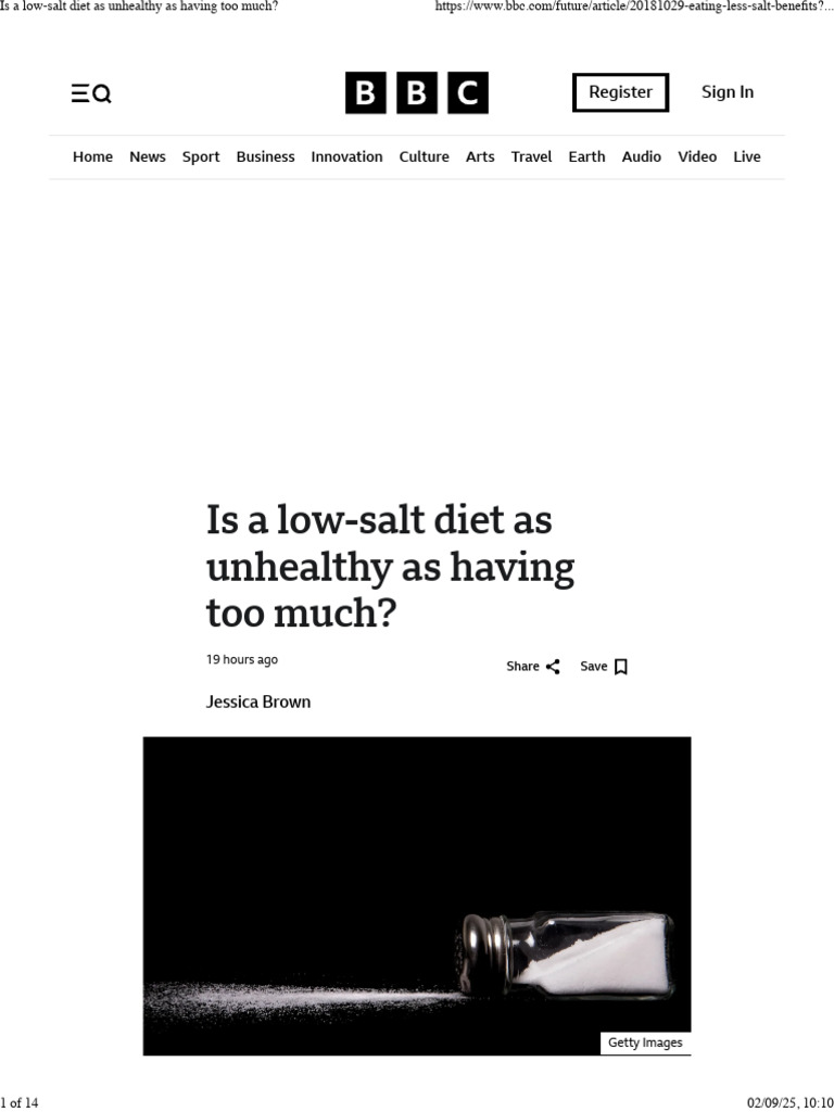 Low-Salt Diet vs. High Salt Risks | PDF | Salt | Hypertension