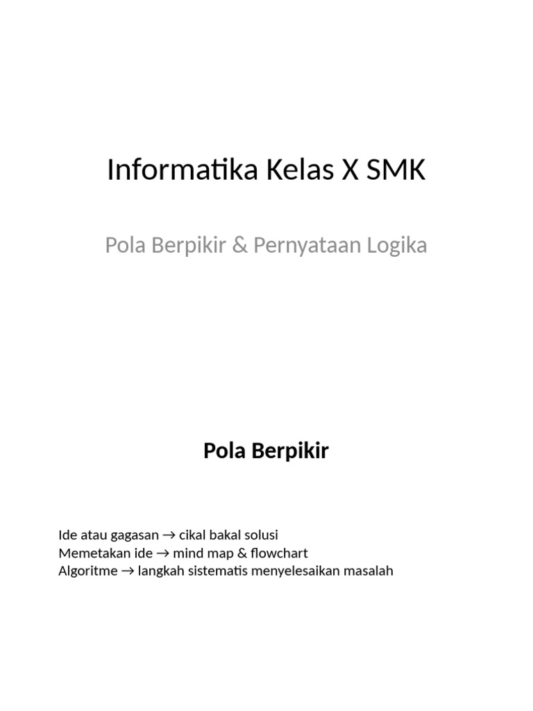 Mind Mapping untuk Informatika Kelas 10 | PDF