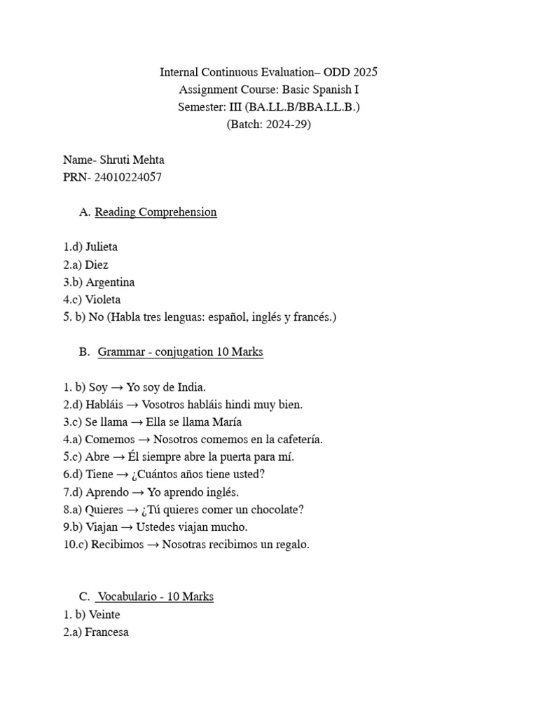 Internal Continuous Evaluation - ODD 2025 | PDF