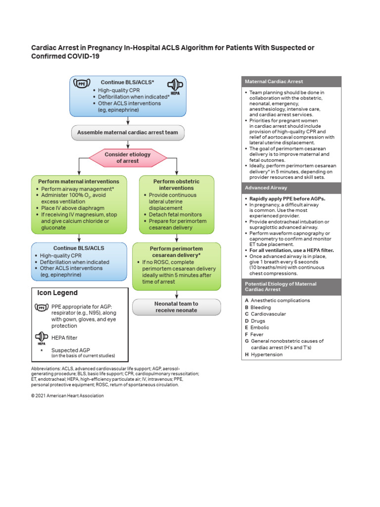 Figure-5 AlgorithmACLS CA in Pregnancy InHospitalCOVID 220101 | PDF ...