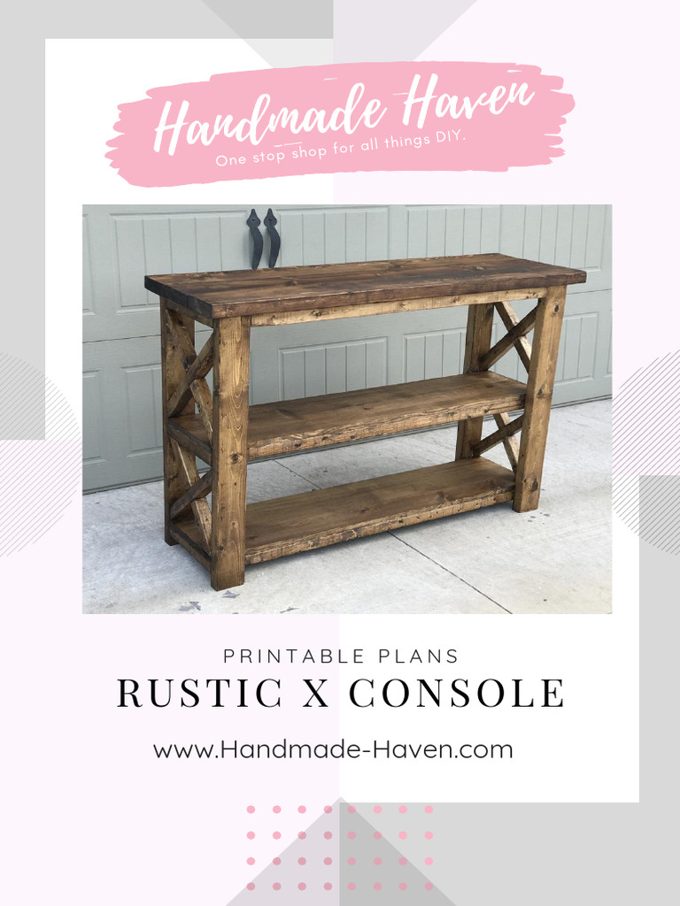 Rustic X Console Table Plans | PDF