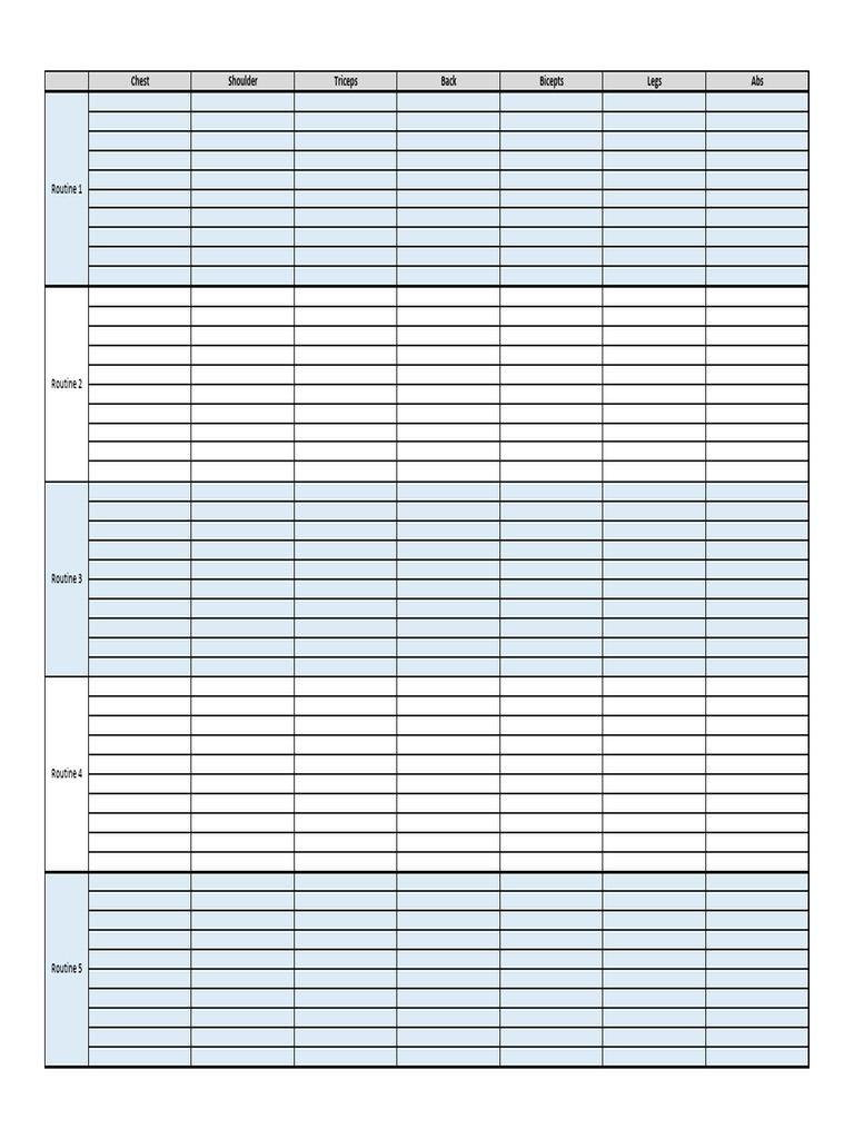 Excercise Routine 1 - A3 Paper | PDF