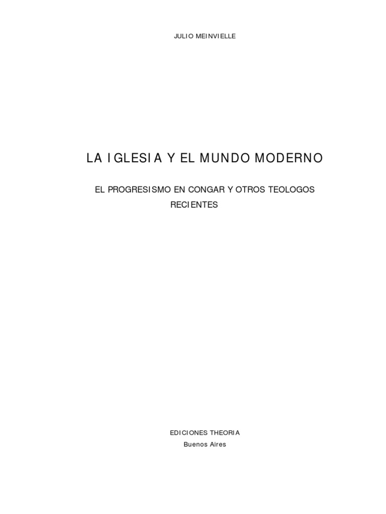 La Iglesia en El Mundo Moderno-Meinvielle | PDF | Cristo (título ...