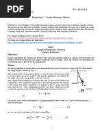 Spring-Mass Oscillation Lab Guide | PDF | Metrology | Applied And ...