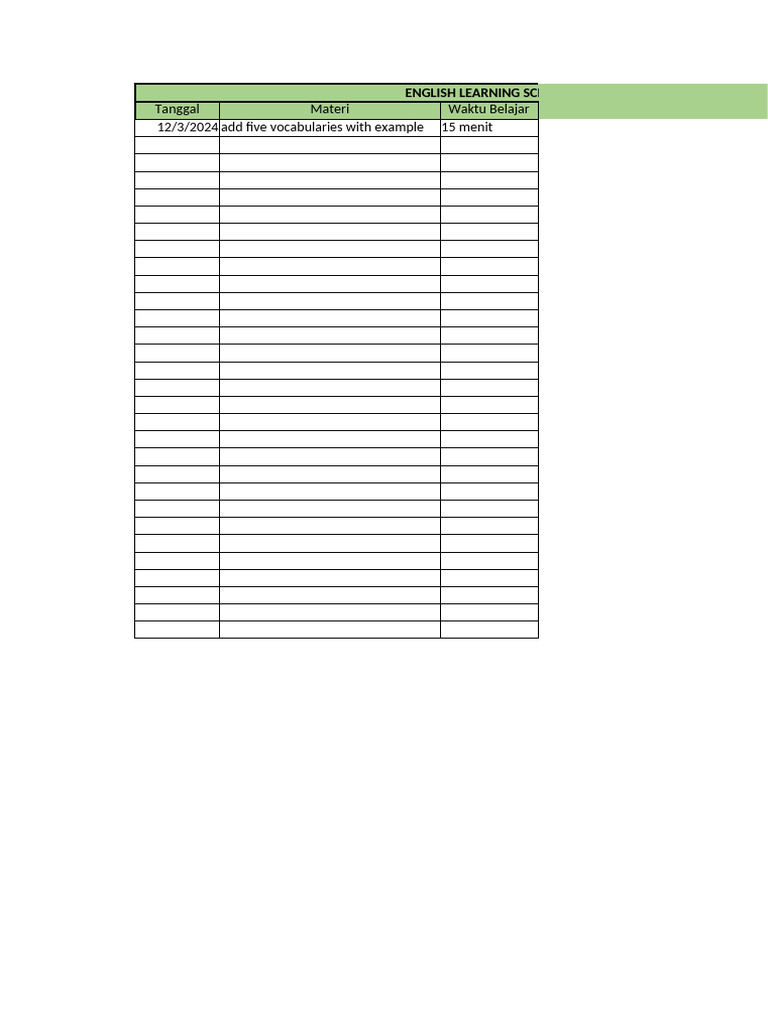 English Learning Schedule | PDF