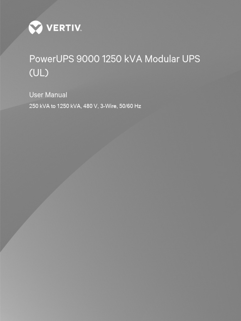 PowerUPS 9000 User Manual: 1250 kVA UPS | PDF | Power Inverter | Rectifier