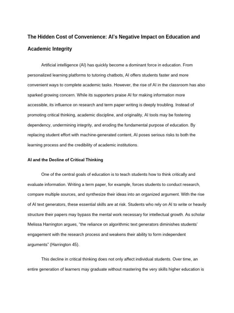 Hidden Costs of AI in Education | PDF | Artificial Intelligence ...