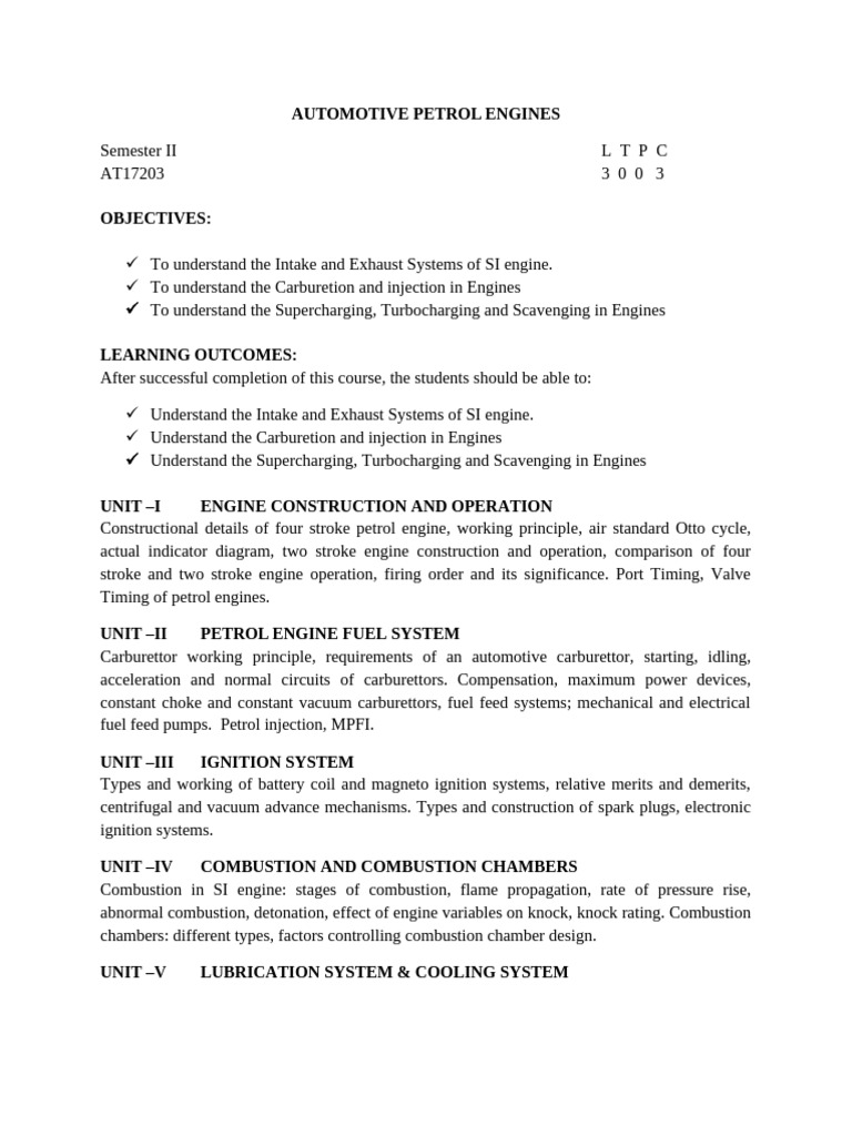 Automotive Petrol Engine Fundamentals | PDF | Carburetor | Internal ...