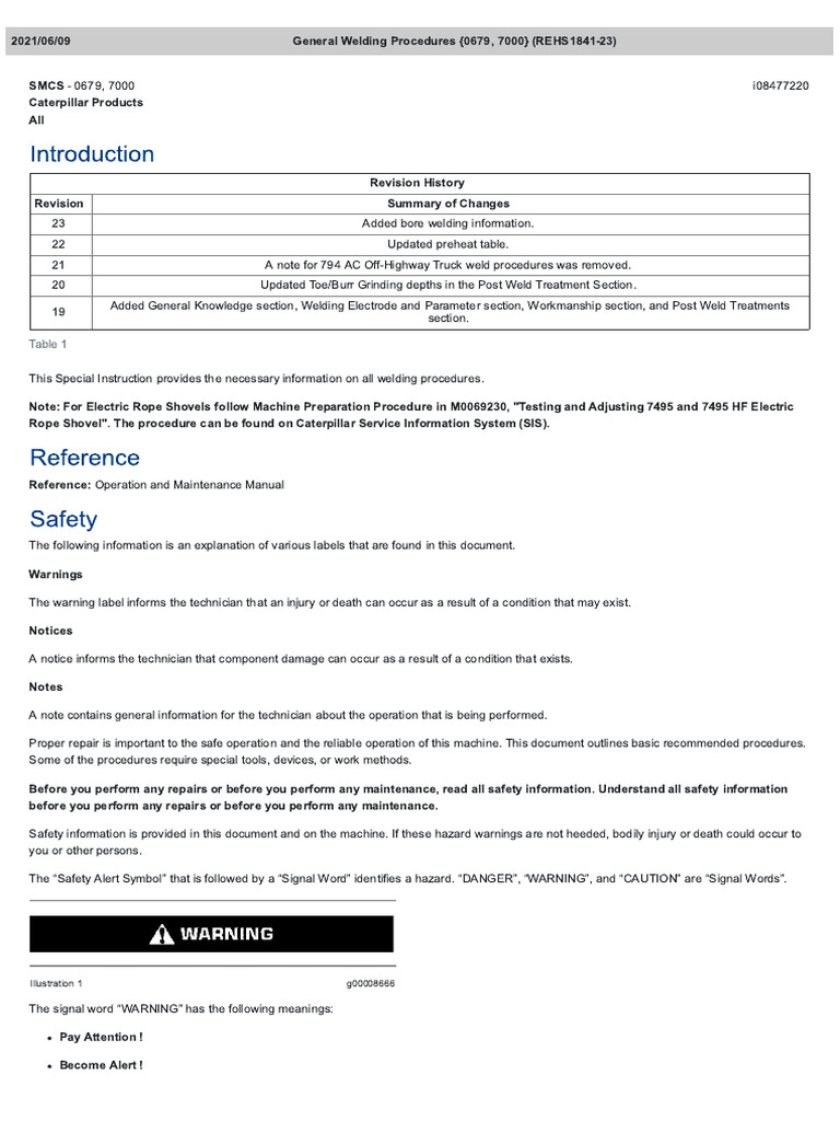 Caterpillar General Welding Procedures (REHS1841-23) | PDF
