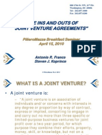 Ins and Outs of Joint Venture Agreements - 4-15-10