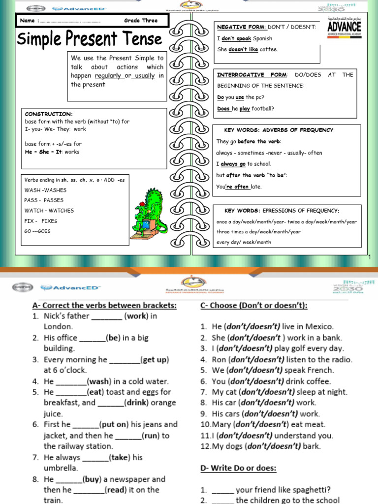 Present Simple Grammar Guide | PDF | Syntax | Linguistics