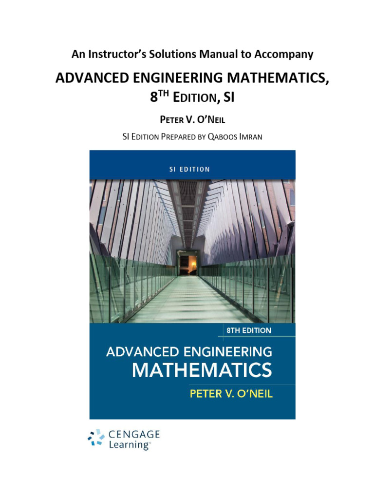 Solution For Advanced Engineering Mathematics 8th | PDF | Fourier ...