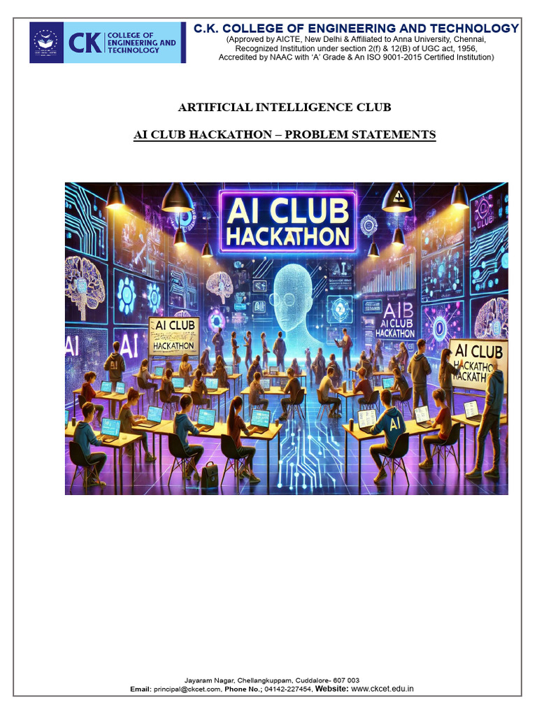 AI Hackathon Problem Statements Overview | PDF | Artificial ...