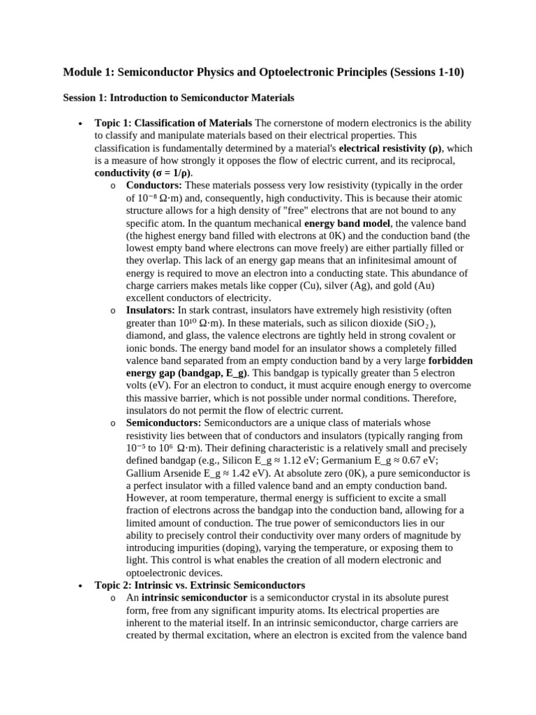 Semiconductor Physics Fundamentals | PDF | Semiconductors | Doping ...