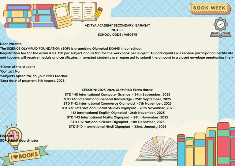 2025-2026 Science Olympiad Notice | PDF
