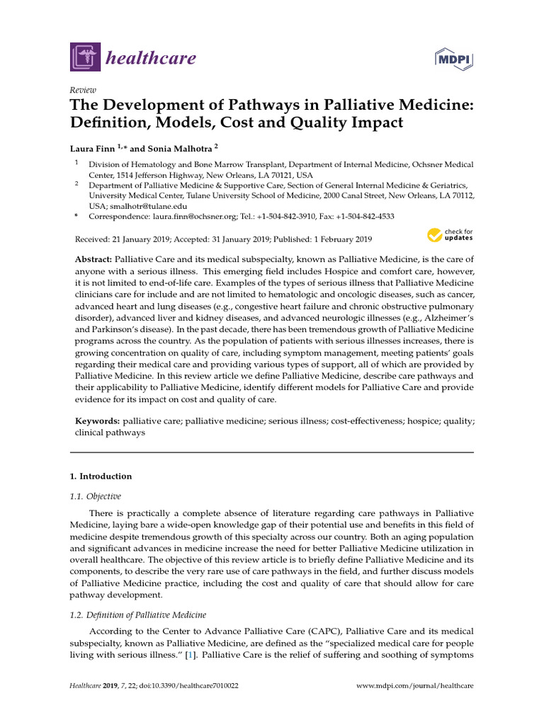 Palliative Medicine Pathways: Impact & Models | PDF | Palliative Care ...