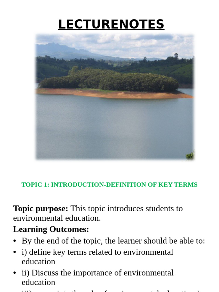 Topic 1 Definition of Key Terms | PDF | Natural Environment ...