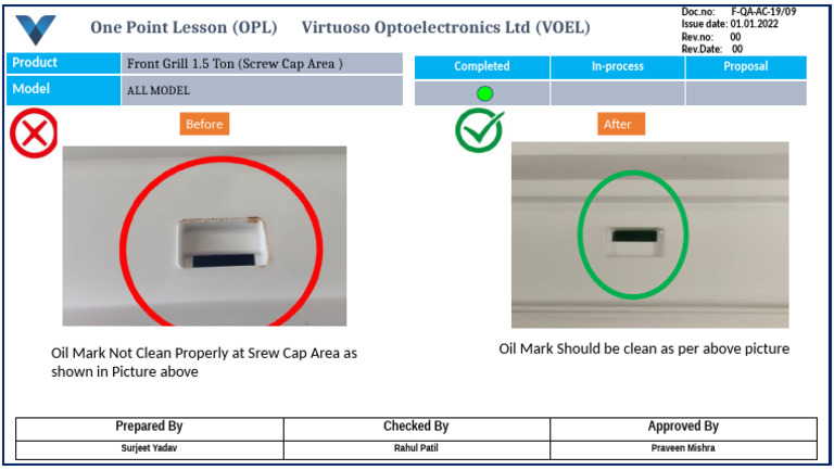 One Point Lesson - Oil Mark Front Grill | PDF