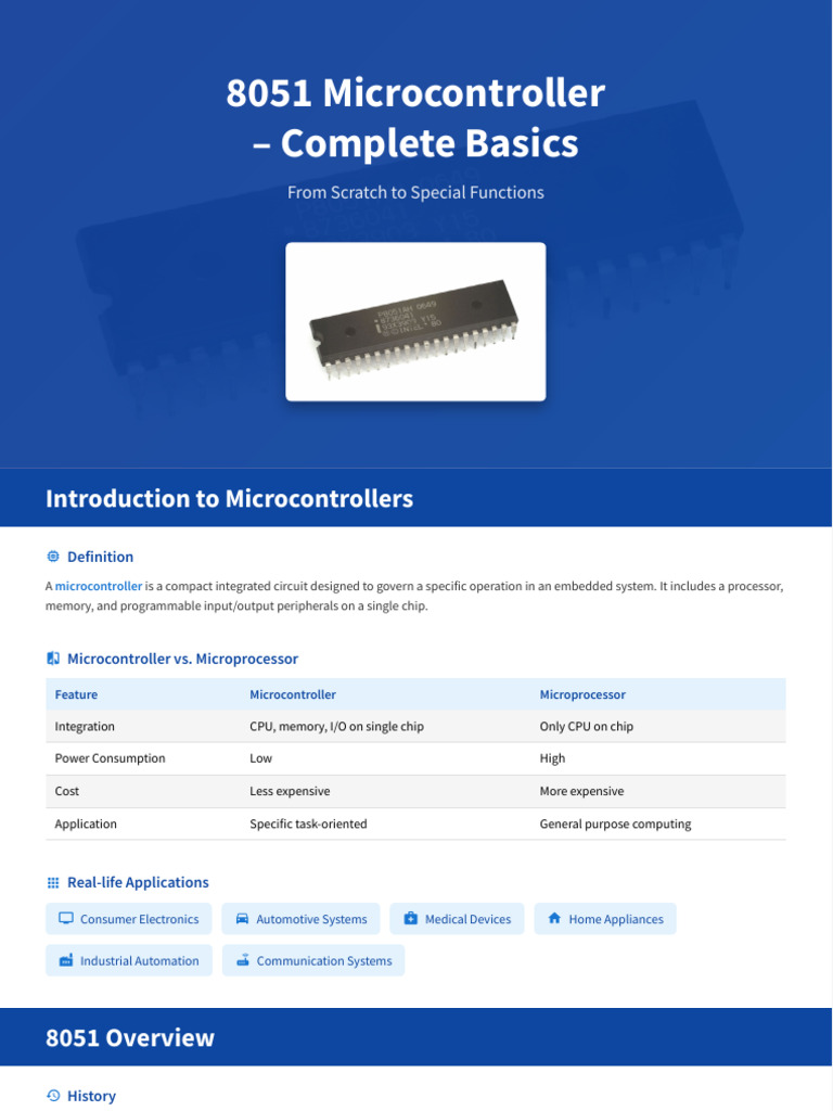 8051 Microcontroller Basics Guide | PDF | Microcontroller | Central ...