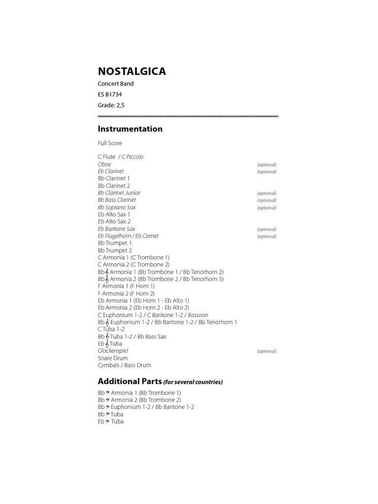 NOSTALGICA Score | PDF