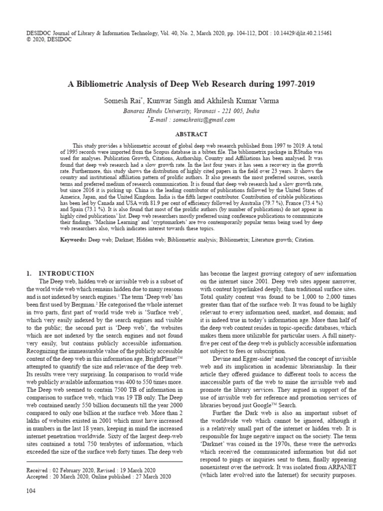 The Study About The Secrets of Dark Web 2019 | PDF | Information ...