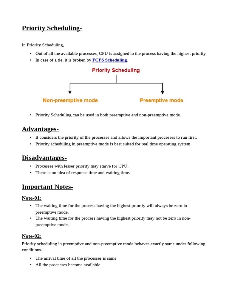 Priority Scheduling Overview and Examples | PDF | Scheduling (Computing ...