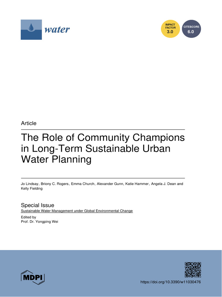 Community Champions in Urban Water Planning | PDF | Focus Group ...