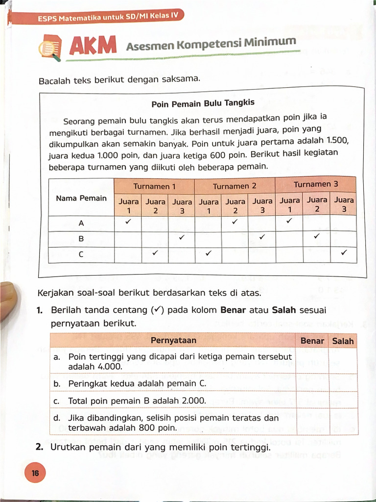 ESPS Matematika Untuk SDMI Kelas IV | PDF