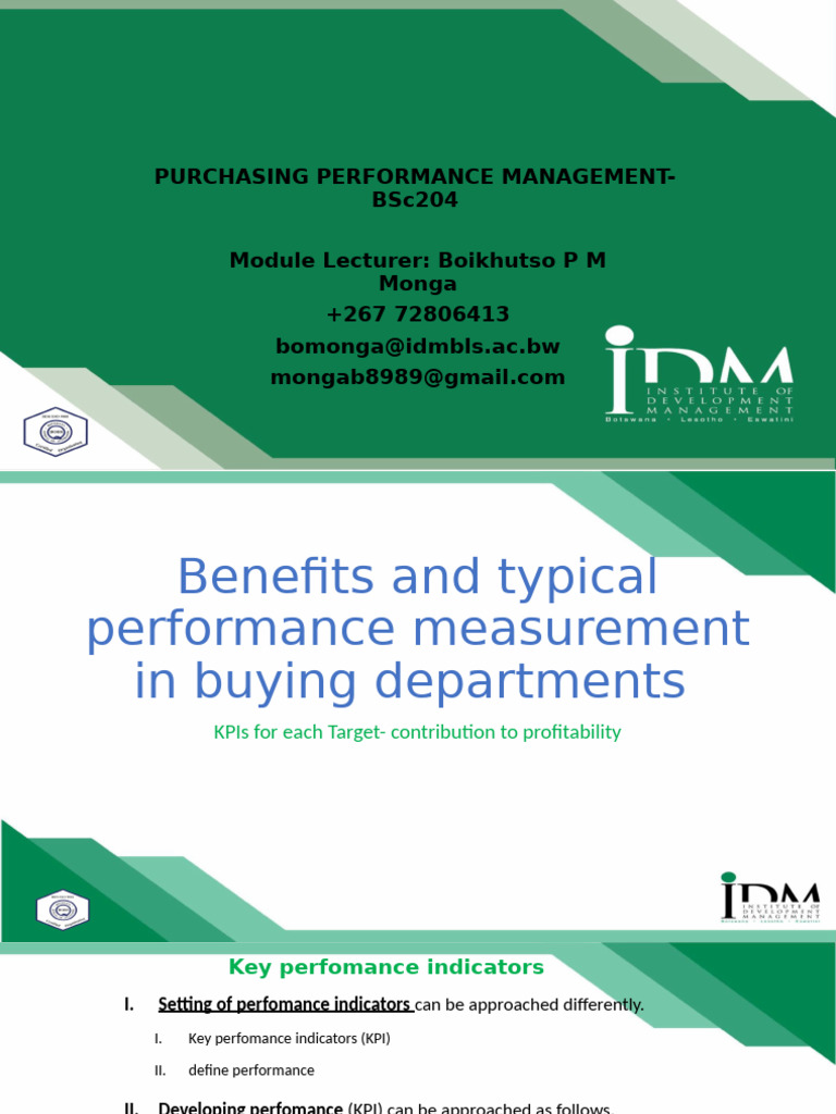 Supplier Performance Management KPIs | PDF | Performance Indicator ...