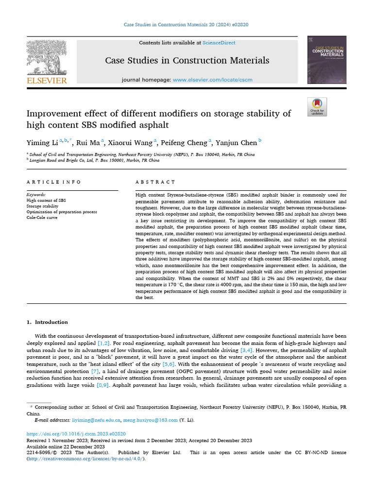 Improvement Effect of Different Modifiers On Storage Stability of High ...