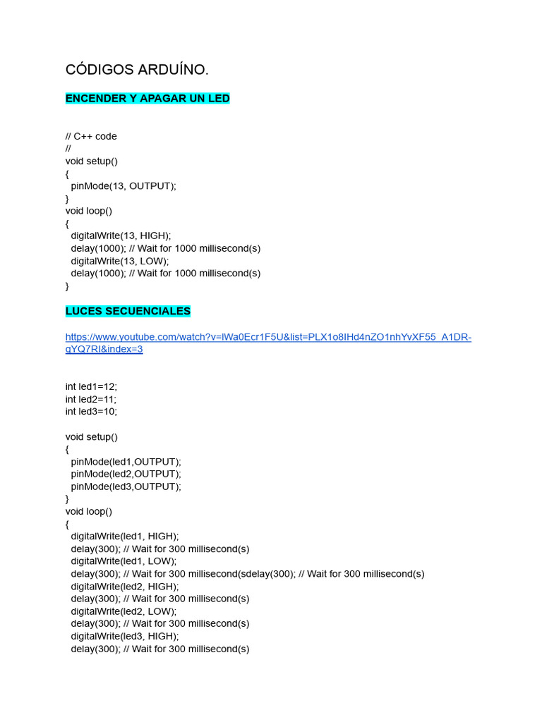 Control de LEDs con Arduino | PDF | Resistor | Electricidad