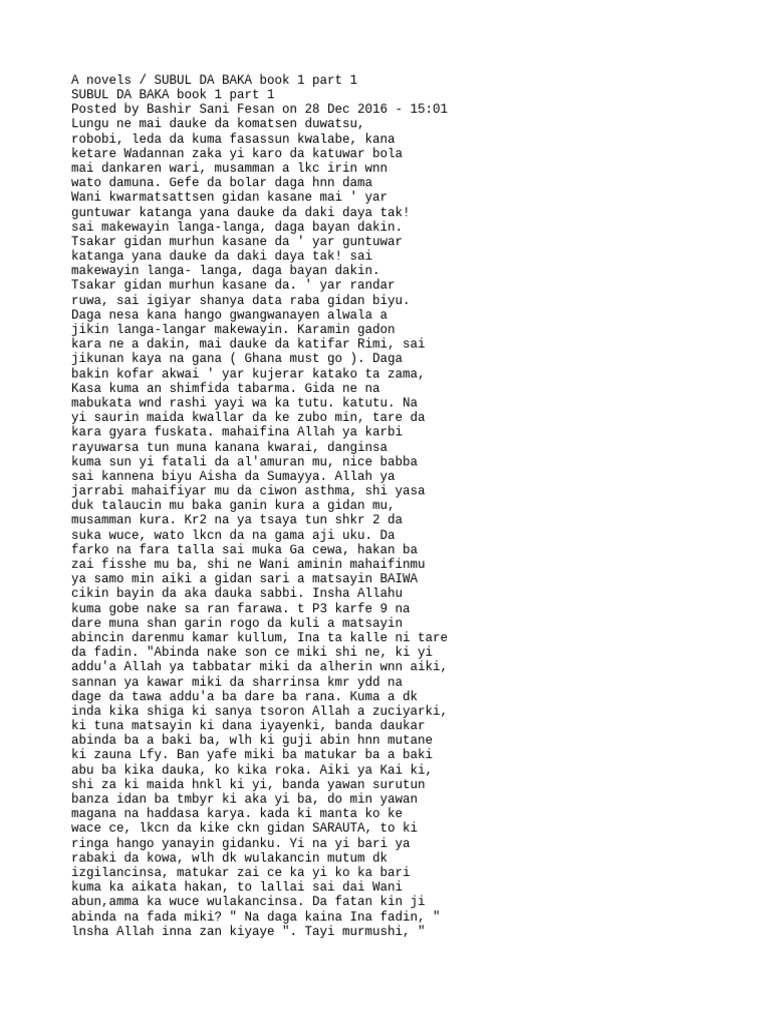 Subul Da Baka | PDF