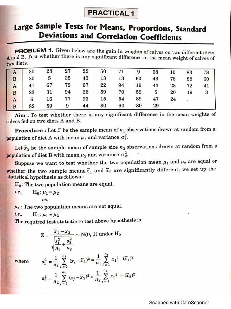 Statistics IV Sem Paper 4 Practicals | PDF