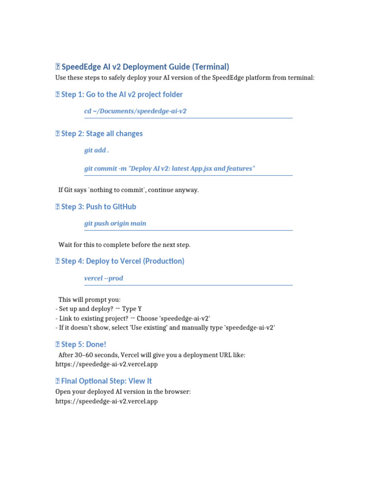SpeedEdge AI v2 Deployment Guide | PDF