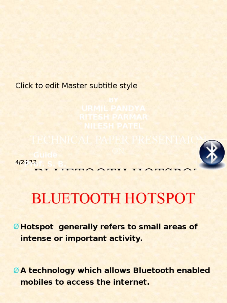 Bluetooth Hotspot PDF Client Bluetooth