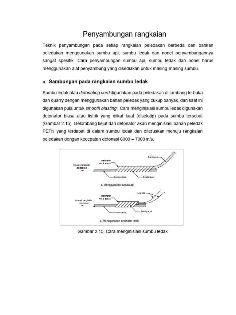 Teknik Penyambungan Sumbu Ledak dan Nonel | PDF