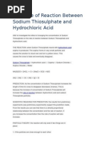 Download The Rate of Reaction Between Sodium Thiosulphate and Hydrochloric Acid by Miriam Barker SN91023649 doc pdf