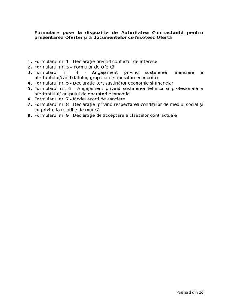 Formulare Si Modele | PDF