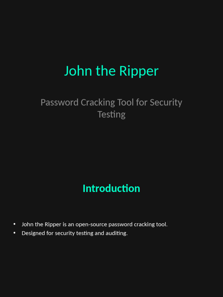 John the Ripper: Password Cracking Tool | PDF