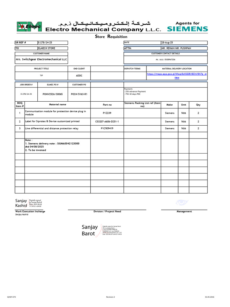 E-278!24!25 - Store Requisition-01 - Elmec Store | PDF | Electrical ...