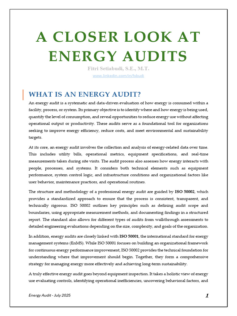 Energy Audit Overview and Importance | PDF | Audit | Energy Conservation