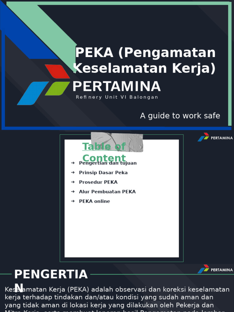 Panduan PEKA Keselamatan Kerja | PDF