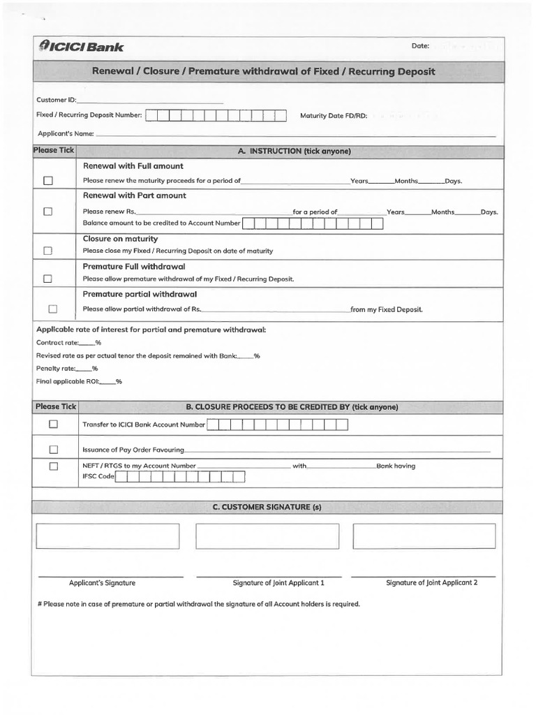 Icici FDR Liquidation | PDF