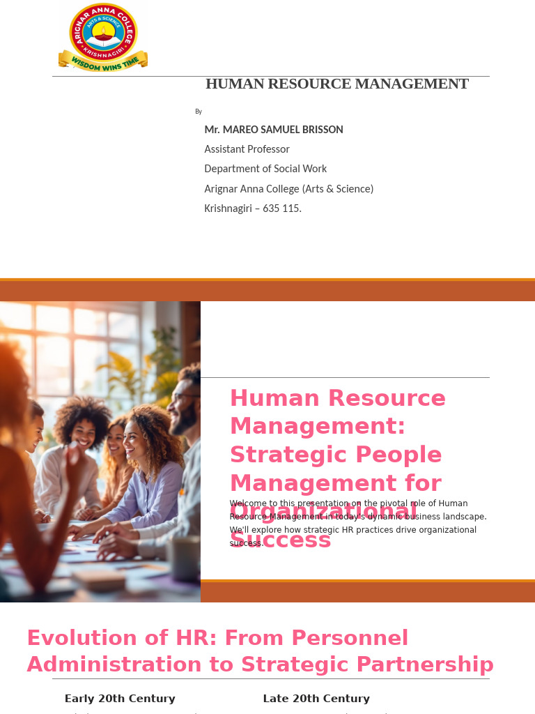 Strategic HR Management for Success | PDF | Human Resource Management ...