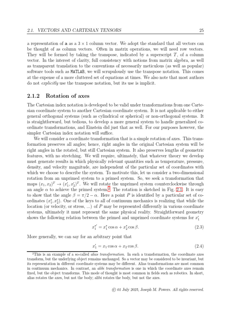 Cartesian Tensors and Vector Rotation | PDF | Euclidean Vector ...