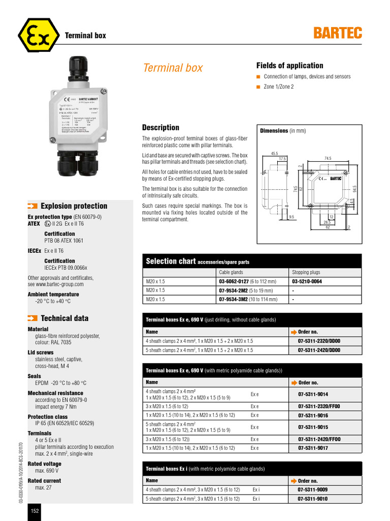 Bartec Explosion-Proof Junction Box | PDF | Electrical Equipment ...