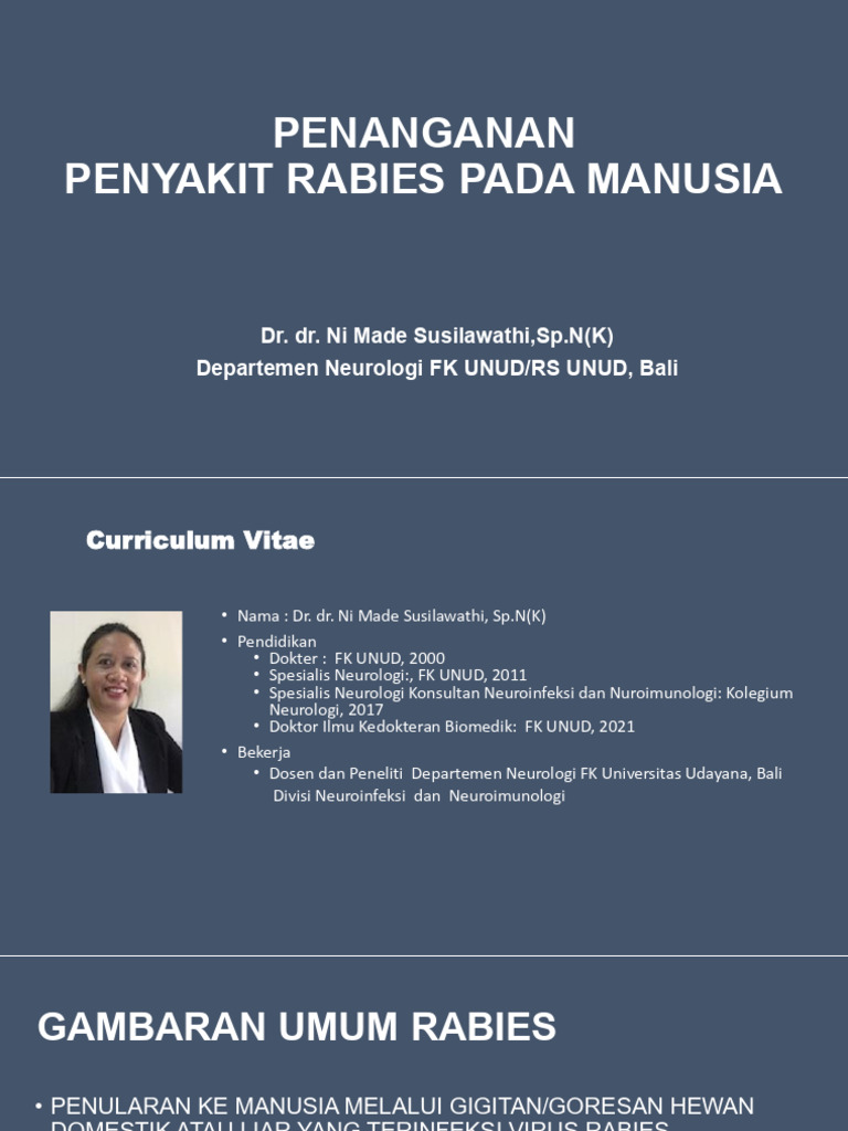 Penanganan Rabies pada Manusia dan Paliatif | PDF