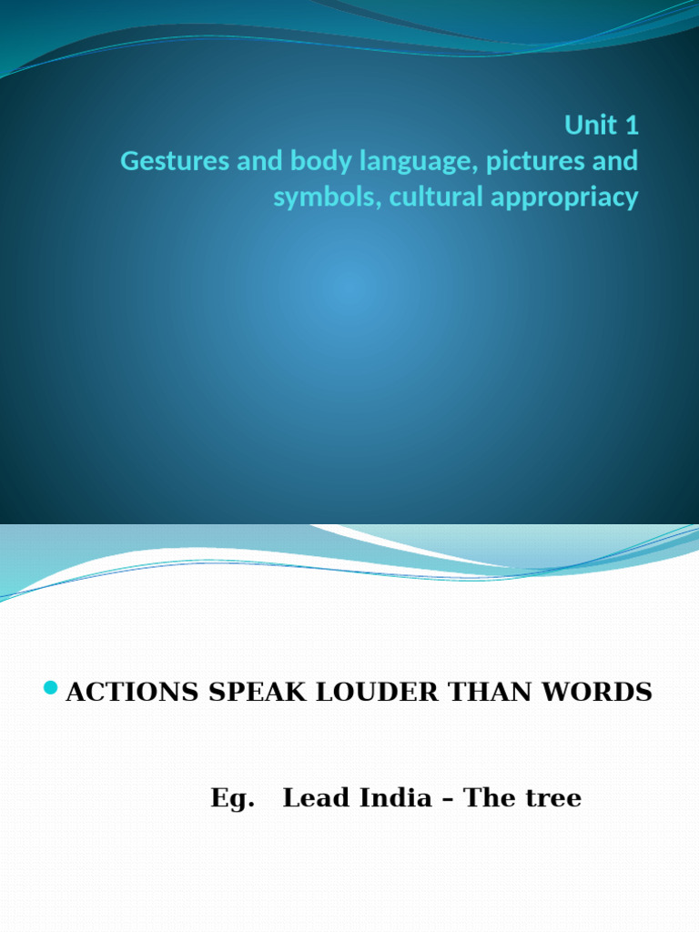 Understanding Body Language and Gestures | PDF | Nonverbal ...