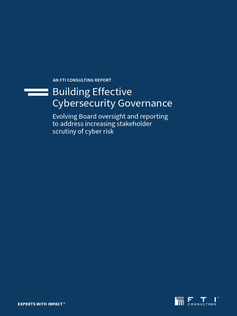 Cybersecurity Governance for Boards | PDF | Computer Security | Security